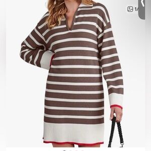 Dokotoo Chic Striped Sweater Dress